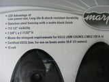 Marpac LT051350 LED Light Navigation RED-GREEN Flush Mount Side Boat BLACK Mate