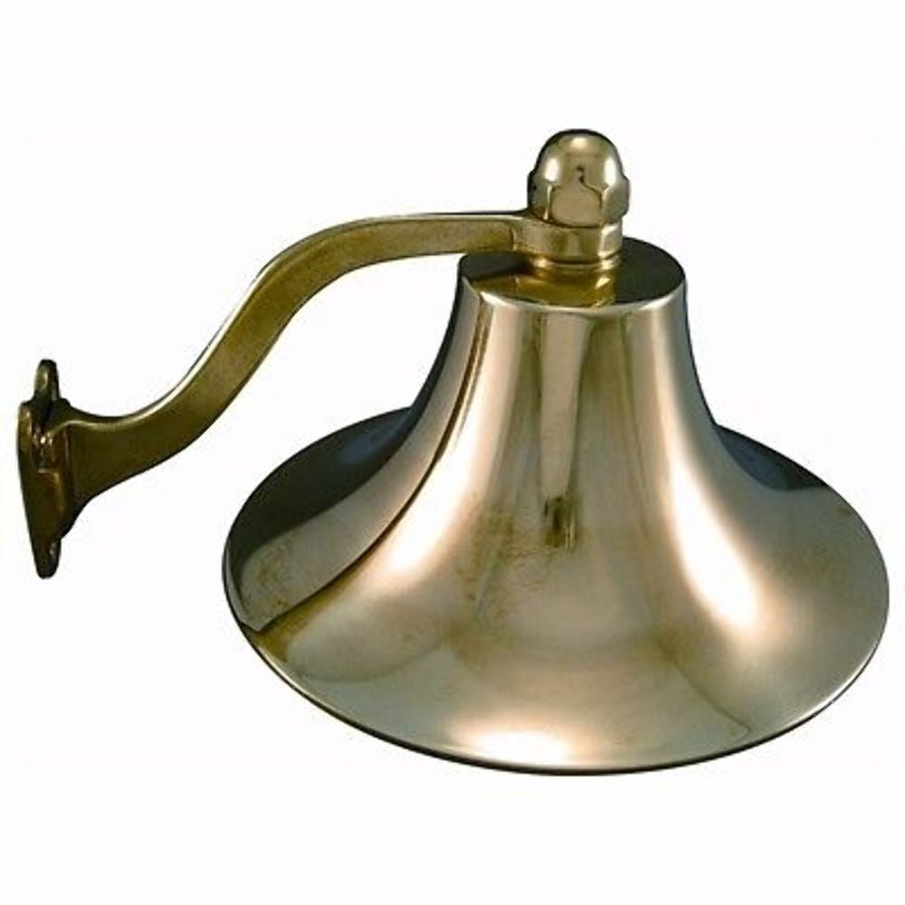 Marpac S-0609 Boat Ship's Bell Polished Brass 6" w Bracket Boat Marine
