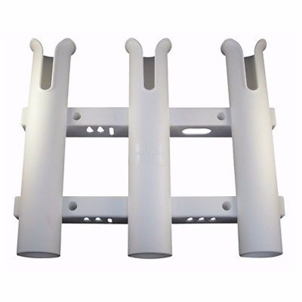 Marpac Poly 3 Rod Rack Pole Holder w/ Rail Tool Storage Marine Fishing Boat