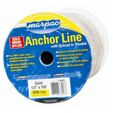 Marpac D35-38150 Gold Braid Nylon Anchor Line 3/8"x150'