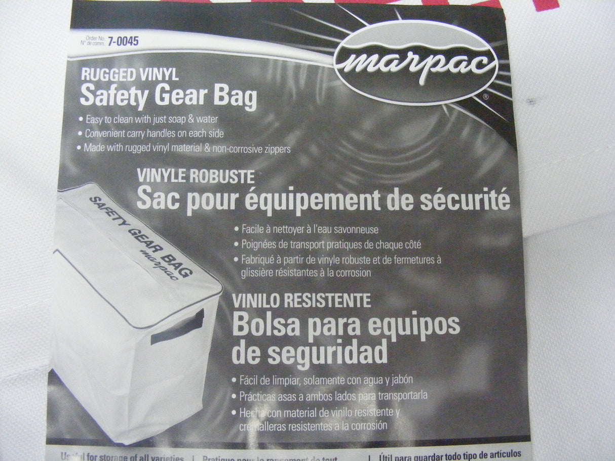 Marpac Safety Gear BAG 26"Lx12"Wx17"H Vinyl Zipper f life Jacket Extinguis Flare